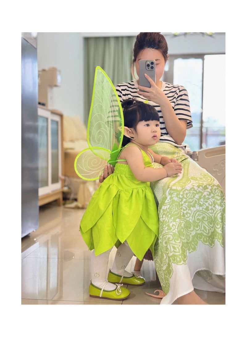 مجموعة فساتين الأميرة الجنية الخضراء للبنات من Tinkerbell Cosplay مع تنورة منفوشة وروح الزهور وحفلات أعياد الميلاد وهدايا 100 سم - Image 5