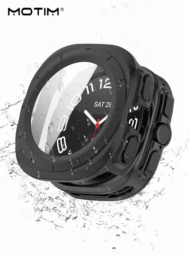 Motim Screen Protector Case for Samsung Galaxy Watch Ultra 47mm, Hard PC Bumper Protective Cover with Tempered Glass Film, High Sensitivity for Galaxy Watch 7 ultra  - Image 1