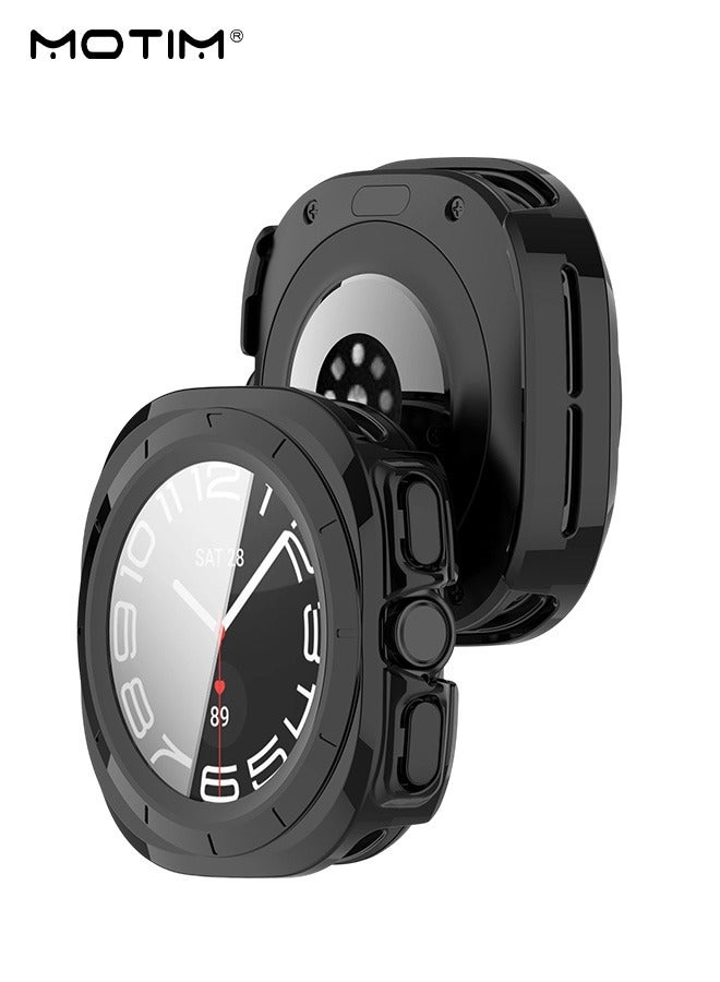 Motim Screen Protector Case for Samsung Galaxy Watch Ultra 47mm, Hard PC Bumper Protective Cover with Tempered Glass Film, High Sensitivity for Galaxy Watch 7 ultra  - Image 2
