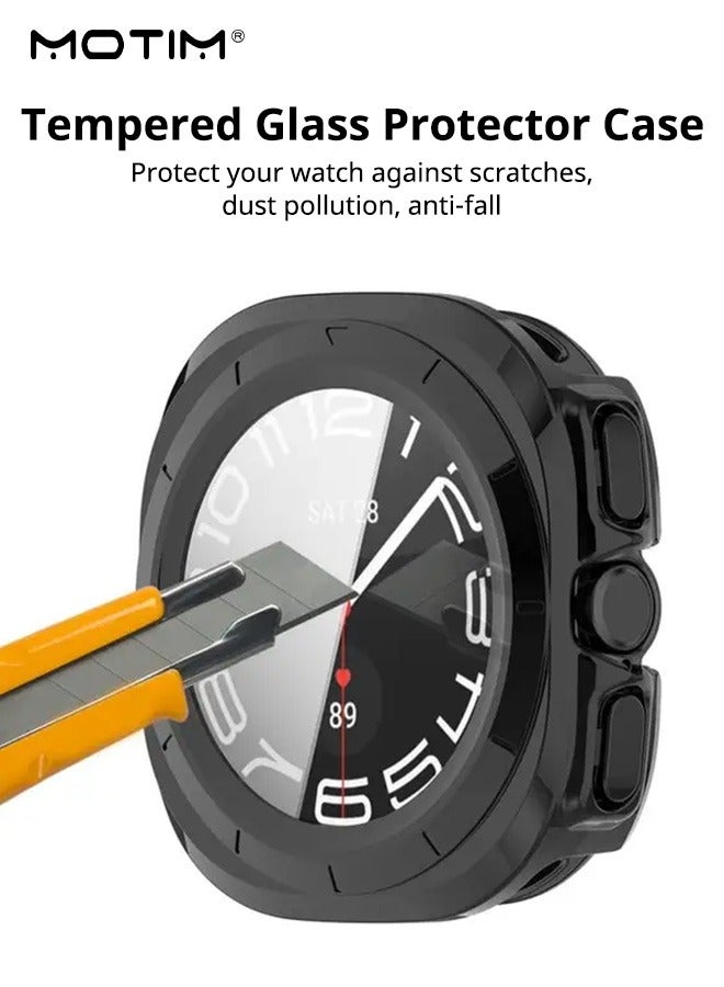 Motim Screen Protector Case for Samsung Galaxy Watch Ultra 47mm, Hard PC Bumper Protective Cover with Tempered Glass Film, High Sensitivity for Galaxy Watch 7 ultra  - Image 4