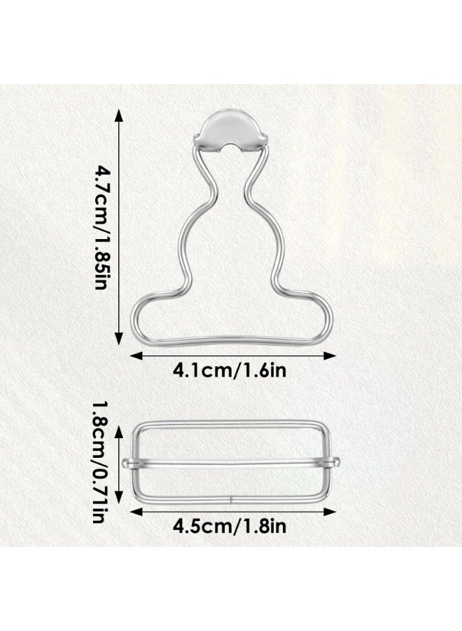 2 Pairs No Sew Metal Suspender Buckle Clips, Adjustable Dungaree Hooks, Replacement Hardware for Jeans and Overall Straps - Image 2