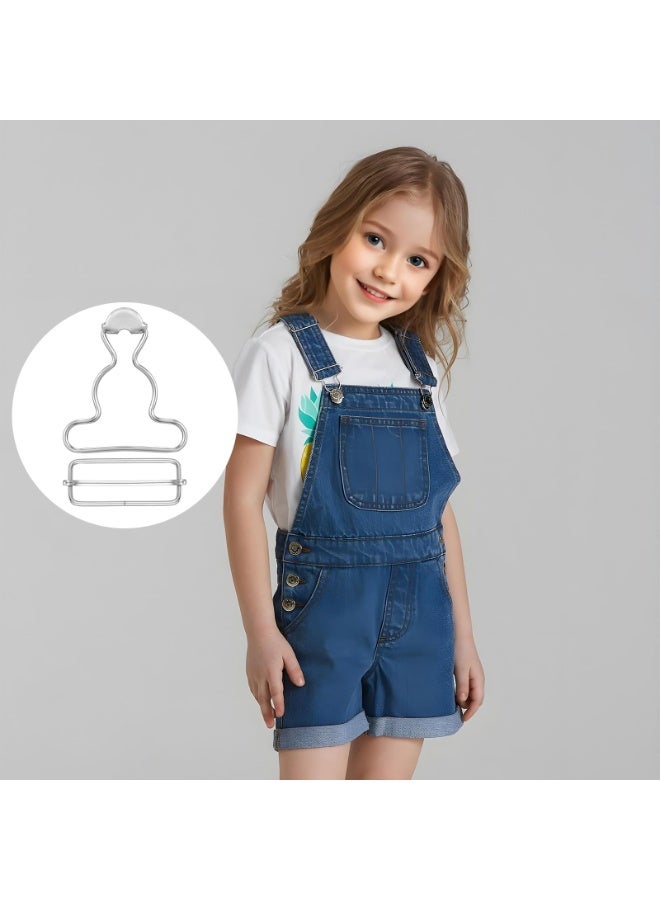 2 Pairs No Sew Metal Suspender Buckle Clips, Adjustable Dungaree Hooks, Replacement Hardware for Jeans and Overall Straps - Image 5