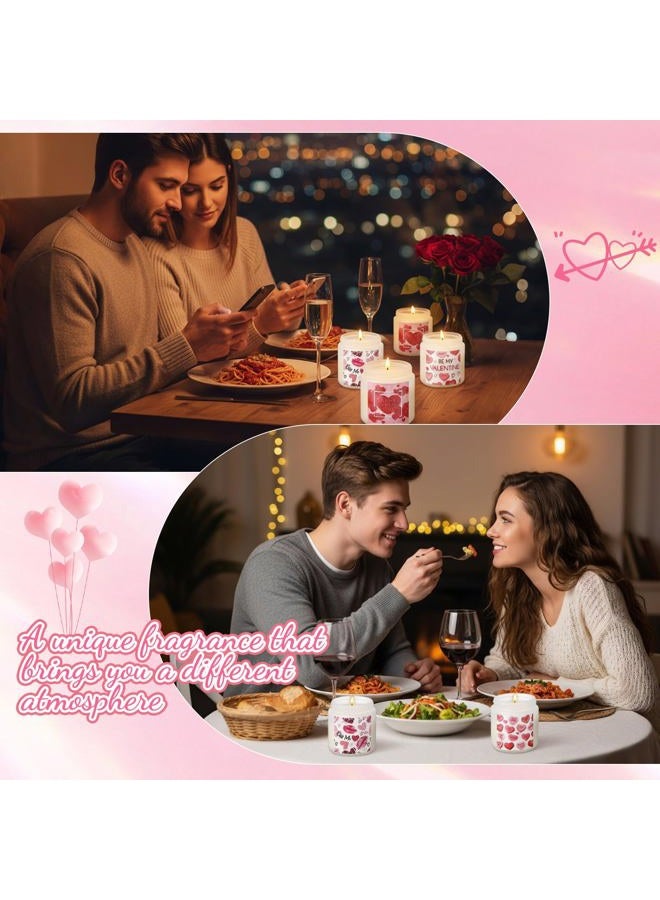 Conelist 6 Packs Valentine's Scented Candle Gift Set for Her Girlfriend Wife 2.8oz Long Lasting Burning Aromatherapy Soy Wax Jar Candle Romantic Anniversary Valentine Decorative Gift for Women Men - Image 5