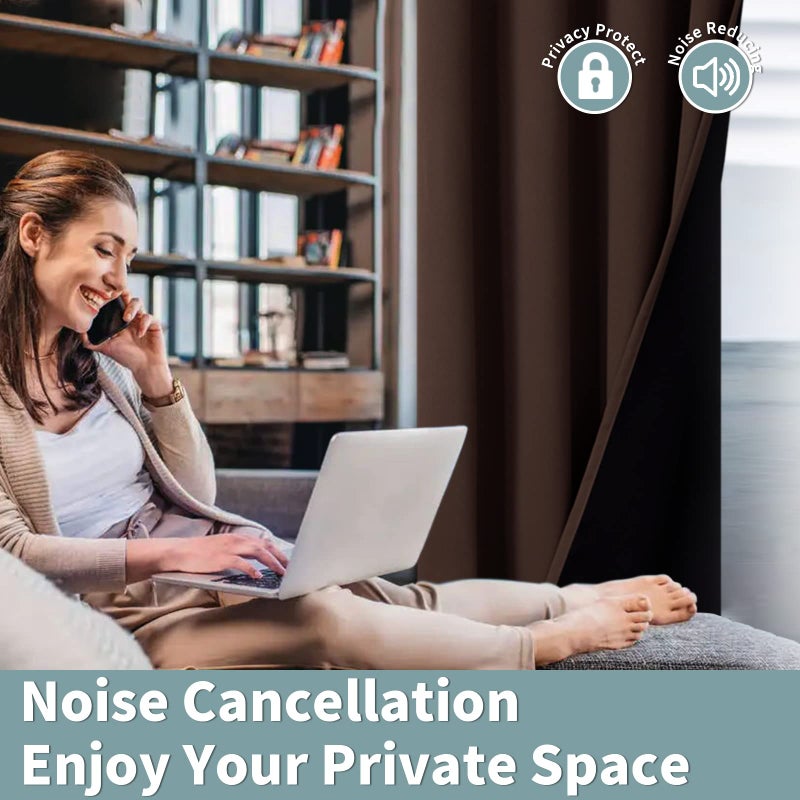 BGment بجلات حرارية معزولة 100 ٪ الستائر اللفاتية لغرفة النوم مع بطانة سوداء طبقة مزدوجة الغرفة الكاملة ضوضاء ضوضاء تقليل الستار جروميت (52 × 63 بوصة بني 2 لوحات) - Image 5