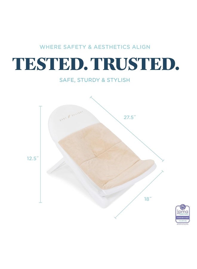 Baby Delight Cushy Nest Cloud Premium Organic Infant Bather | Baby Bath Seat | Comfortable Infant Bath Seat with Support | for Sinks and Tubs | Organic Oat - Image 4