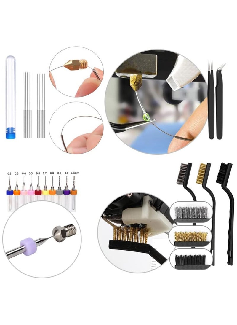 Generic - 82 PCS 3D Printer Tools Kit - Complete Accessories Set with Nozzle Cleaning Tools, Multi-Function Screwdriver, Deburring & Removal Tools, Cutters, Hobby Knife, Wrench Set, and More. - Image 1