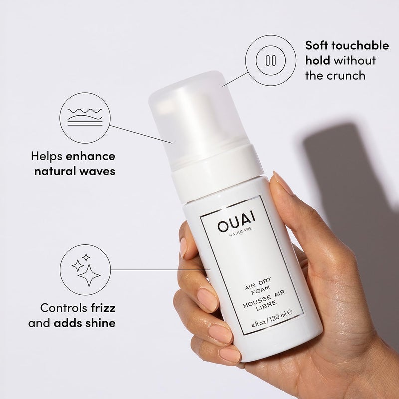 OUAI Air Dry Foam - Hair Mousse for Curly Hair & Beach Waves - Conditioning & Detangling With Kale and Carrot Extract - Paraben, Phthalate and Sulfate Free (4 Oz) - Image 2