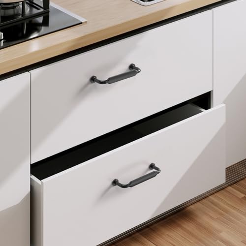 9BUILD 10 Pack Matte Black Cabinet Pulls 375 Inch Kitchen Cabinet Handles Cabinet Hardware Kitchen Handles for Cabinets Cupboard Handles Black Dresser Pulls Drawer Handle - Image 3