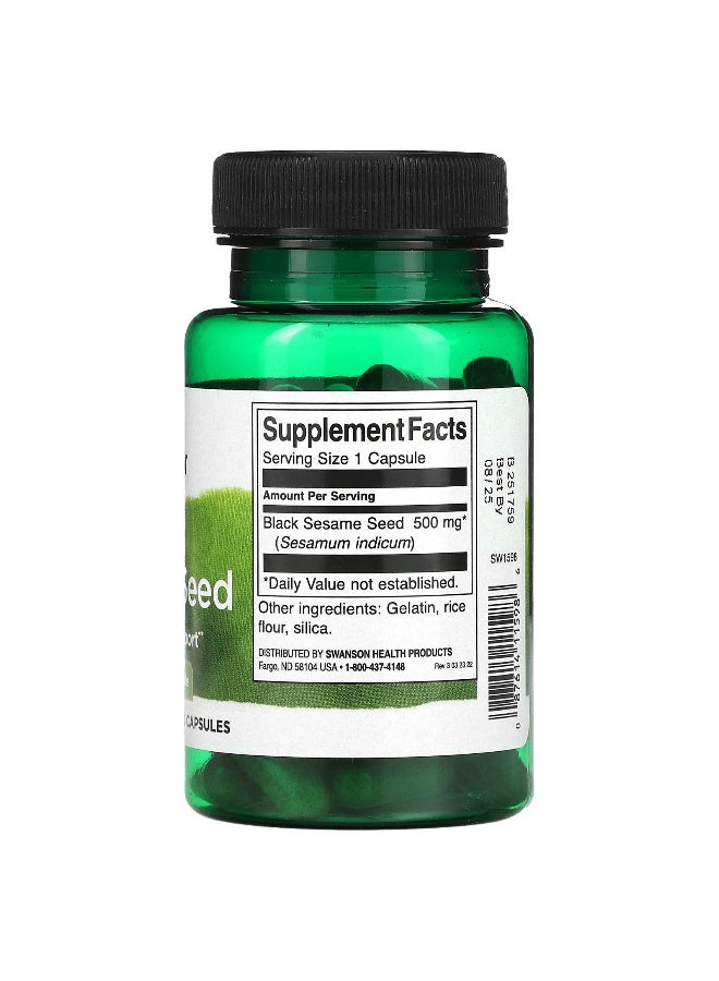 SWANSON سوانسون، بذور السمسم الأسود، 500 ملغ، 60 كبسولة - Image 2