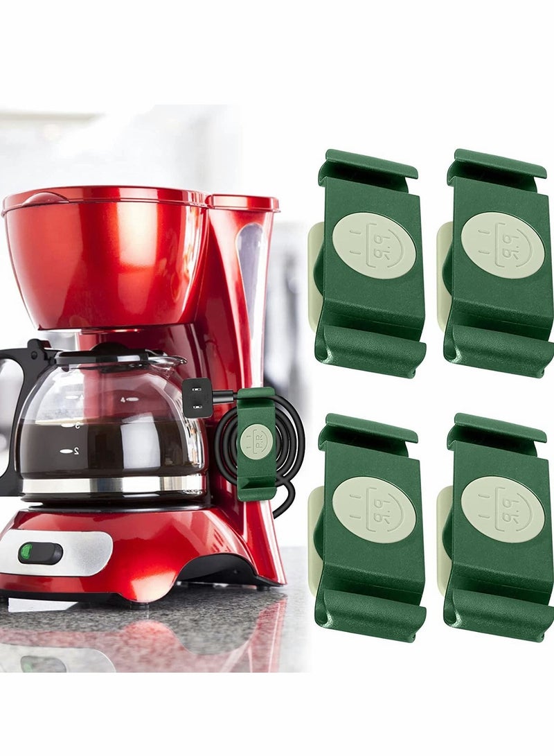 Y&D Cord Holder Cable Clips, Organizer for Kitchen Appliances, 4PCS Self-Adhesive Rotatable Wrap Organizers, USB, Computer Cables Power Cords Management Home, Office Tidy (Green) - Image 1