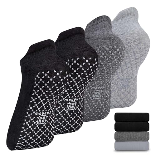 unenow Unisex Non Slip Grip Socks with Cushion for Yoga Pilates Barre Home & Hospital - Image 1