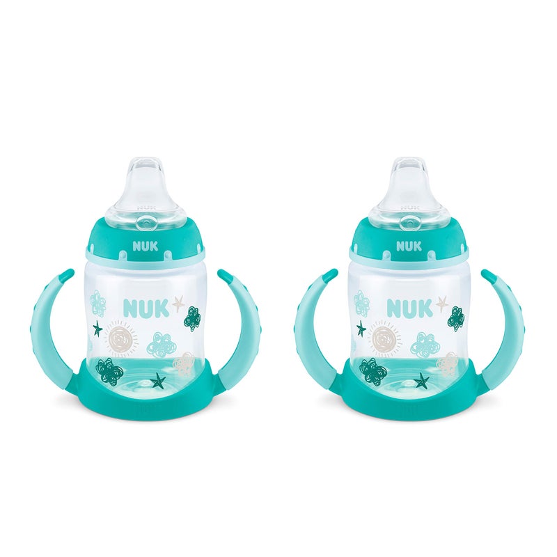 NUK Learner Cup, 5 Oz, 2-Pack, Clouds & Stars - BPA Free, Spill Proof Sippy Cup - Image 1
