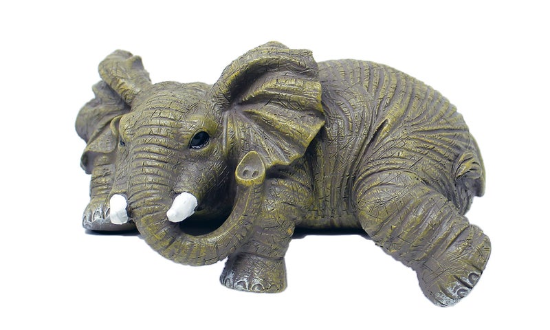 Natures Mark Elephant Shelf Sitter Resin Statue Figurine Home Decorative Accent Dcor 25 H x 6 W