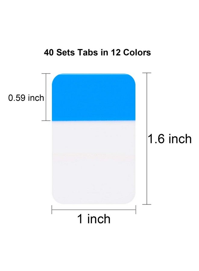 جوفيتيك 800 قطعة من علامات التبويب اللاصقة، علامات تبويب قابلة للكتابة وإعادة الوضع، علامات تبويب للصفحات أو علامات الكتب، ملاحظات القراءة، تصنيف الملفات، 40 مجموعة (12 لونًا، 1 بوصة) - Image 2