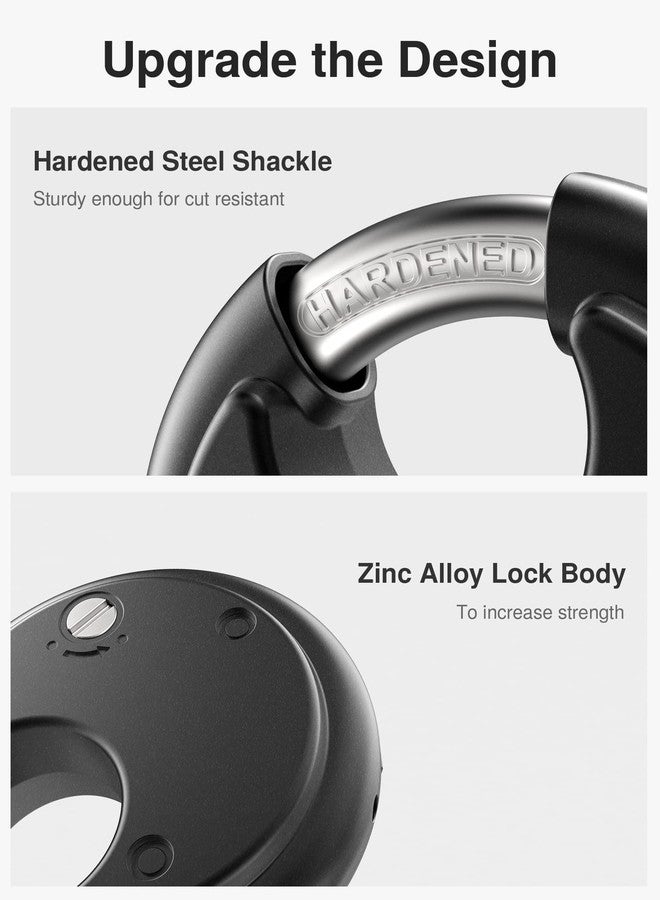 بوروما قفل تركيبة بوروما، قفل قرصي مكون من 4 أرقام مع قيد من الفولاذ المقوى، قفل تركيبة بدون مفتاح عالي التحمل للسقائف الخارجية والسياج ومزالج البوابة ووحدة التخزين وخزانة صالة الألعاب الرياضية المدرسية (عبوة واحدة، أسود) - Image 5