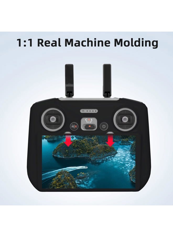 BRDRC Air 3S Silicone Cover Case Sleeve for DJI RC 2,Protective Cover Compatible with DJI Neo Mini 4 Pro Air 3 Flip Fly More Combo Controller Accessories (Black) - Image 2