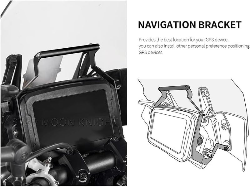 QASULER Motorcycle GPS Phone Holder with Wireless Charging - Image 3