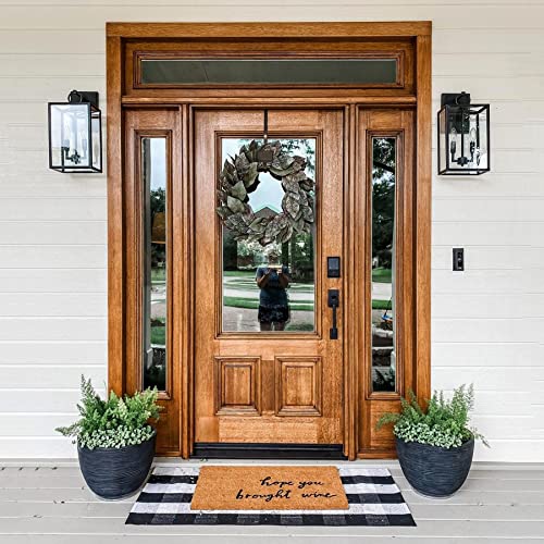 SEEKSEE Cotton Buffalo Plaid Rug 27.5"x43" Black and White Checked Rug Washable Doormats Indoor Outdoor Rugs for Layered Front Door Mats, Porch, Kitchen, Farmhouse, Entryway - Image 2