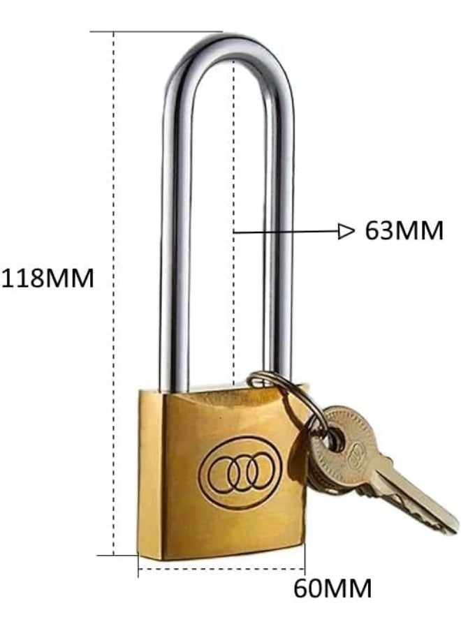 Biella Long Shackle Padlock With Keys Outdoor Security Padlock For Shed Garage Garden Gate Etc 63Mm Long  - Image 2