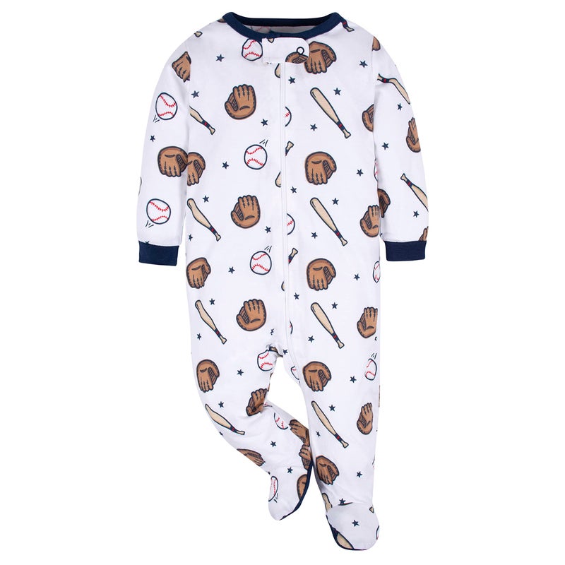 Gerber Baby Boys 4 Pack 'N Play Footie And Toddler Sleepers, Sports Blue, 6-9 Months US - Image 3