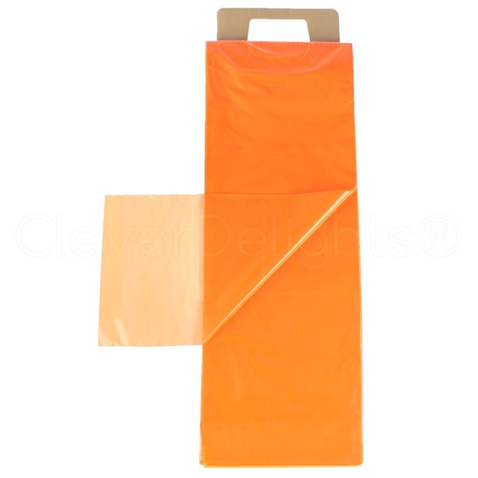 ORANGE NEWSPAPER BAGS 75 X 21 500 PACK 08 MIL FLAT PLASTIC BAGS