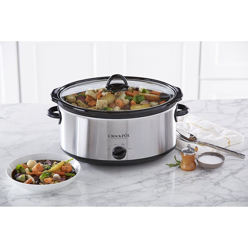 Crock-Pot طباخ بطيء يدوي سعة 7 كوارت من كروك-بوت، ستانلس ستيل (SCV700-S-BR)، أدوات طهي متعددة الاستخدامات للعائلات الكبيرة أو الترفيه - Image 5