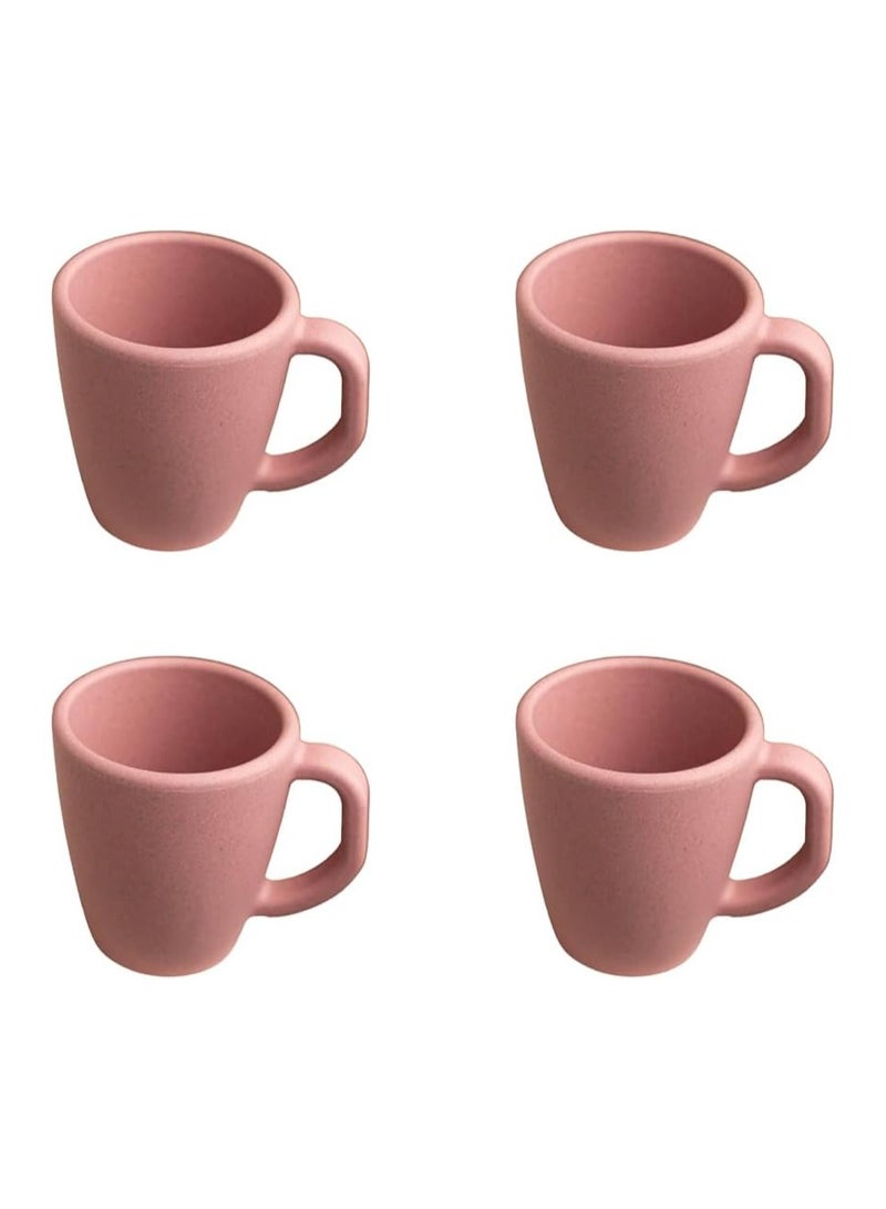 FRENVI Earth-Friendly Classic Coffee Mini Mug Set of 4 |150 ml|Made with Rice Husk & Bamboo Fibers|Microwave Safe|Hot & Cold Coffee Cup, Milk & Tea Cup |Matte Finish mugs for coffee| Turkish Pink - Image 1