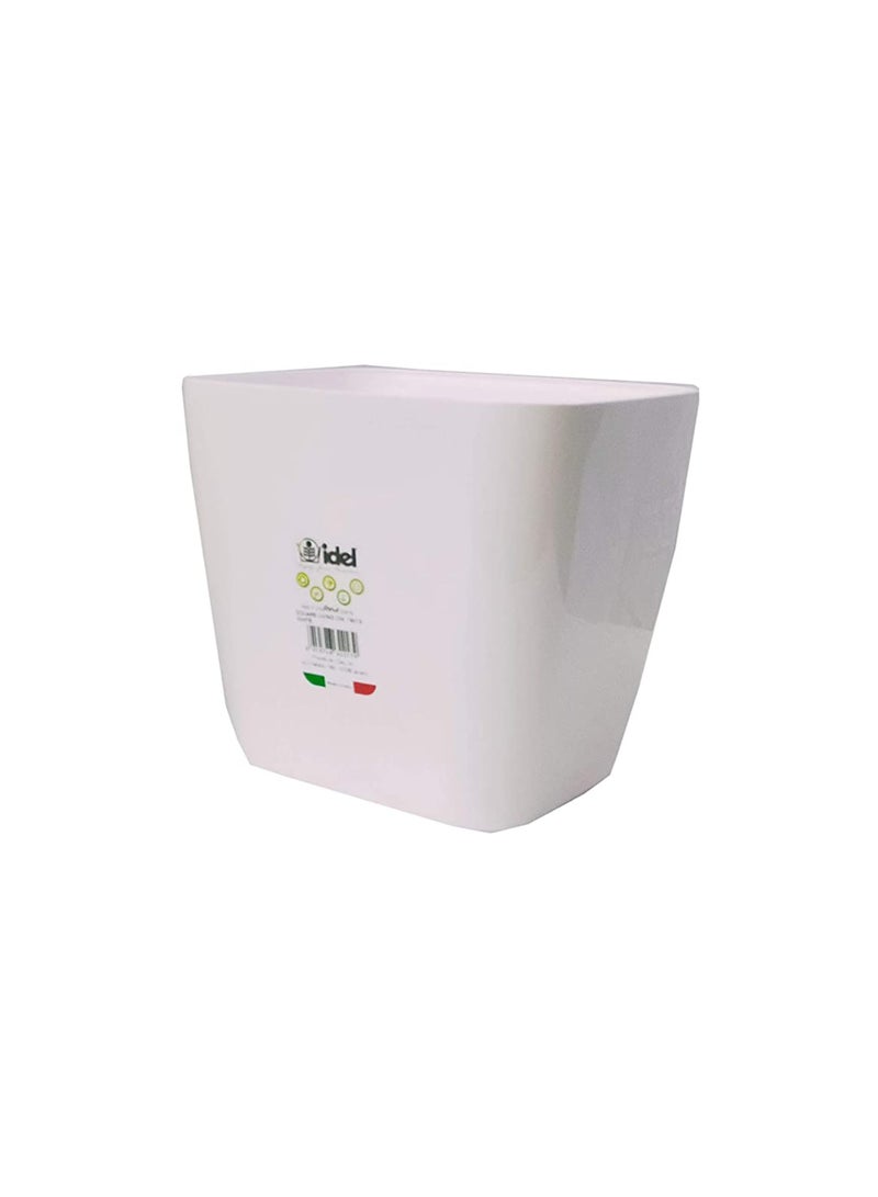 أيدل وعاء زهور بلاستيكي مربع - حاوية نباتات متينة 18 × 18 للاستخدام الداخلي والخارجي - وعاء حدائق زخرفي خفيف الوزن بألوان متعددة - مربع للعيش - صنع في إيطاليا - بواسطة إيديل - Image 1