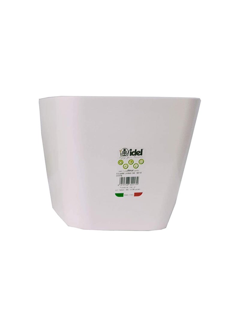 أيدل وعاء زهور بلاستيكي مربع - حاوية نباتات متينة 18 × 18 للاستخدام الداخلي والخارجي - وعاء حدائق زخرفي خفيف الوزن بألوان متعددة - مربع للعيش - صنع في إيطاليا - بواسطة إيديل - Image 4