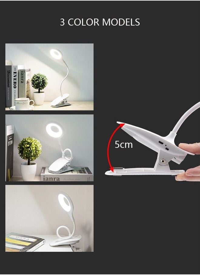 DUNISO - LED Reading Light with Clip USB Rechargeable Book Lights Eye Protection 20 LEDs Flexible Neck Night Bed Lamp Touch Control with 3 Brightness Level Portable Clamp Desk Lamps for Bed Headboard Computers - Image 1