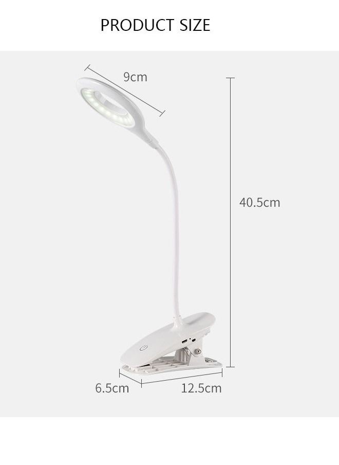 DUNISO - LED Reading Light with Clip USB Rechargeable Book Lights Eye Protection 20 LEDs Flexible Neck Night Bed Lamp Touch Control with 3 Brightness Level Portable Clamp Desk Lamps for Bed Headboard Computers - Image 1
