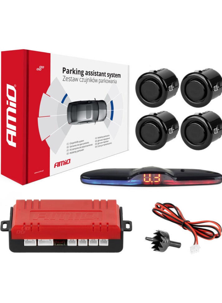 AMIO Parking sensor 4 MAX LED black GOLD 18mm - Image 1