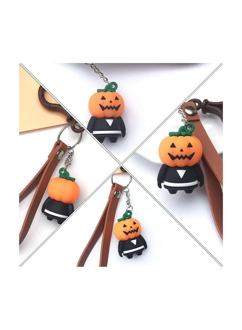 GGOOT 2pcs Halloween Keychains Halloween cute keychain Halloween keychain decoration Metal keychain Cute Pumpkin Car - Image 4