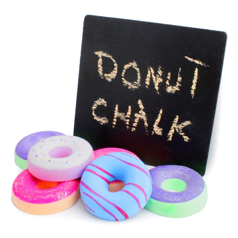 BOLEY Boley Jumbo Sidewalk Chalk Set for Kids - 6 Pack Washable, Multi-Color Donut Chalks for Outdoor Play, Driveways, Pavements - Large Chalk Toys for Creative Arts, Street Art, Education - Image 1