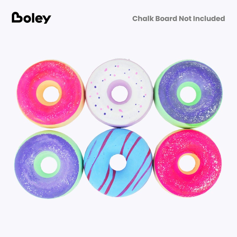 BOLEY Boley Jumbo Sidewalk Chalk Set for Kids - 6 Pack Washable, Multi-Color Donut Chalks for Outdoor Play, Driveways, Pavements - Large Chalk Toys for Creative Arts, Street Art, Education - Image 2
