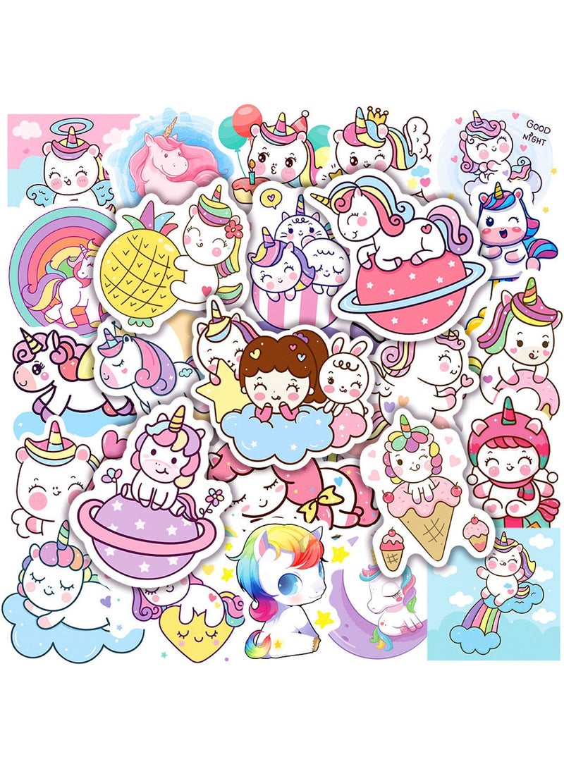 ORAINBOW Unicorn Stickers Party Favors for Girls Kids 50 Pcs Cute Water Bottles Stickers for Phone Skateboards and Laptops - Image 1