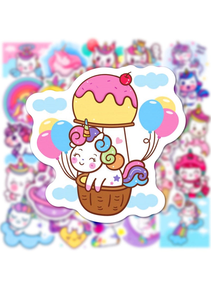 ORAINBOW Unicorn Stickers Party Favors for Girls Kids 50 Pcs Cute Water Bottles Stickers for Phone Skateboards and Laptops - Image 2