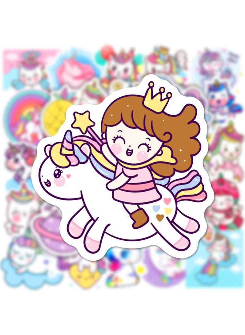 ORAINBOW Unicorn Stickers Party Favors for Girls Kids 50 Pcs Cute Water Bottles Stickers for Phone Skateboards and Laptops - Image 3