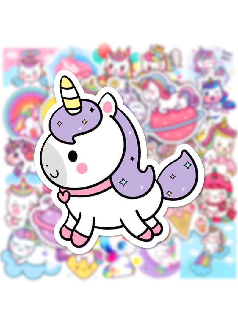 ORAINBOW Unicorn Stickers Party Favors for Girls Kids 50 Pcs Cute Water Bottles Stickers for Phone Skateboards and Laptops - Image 4