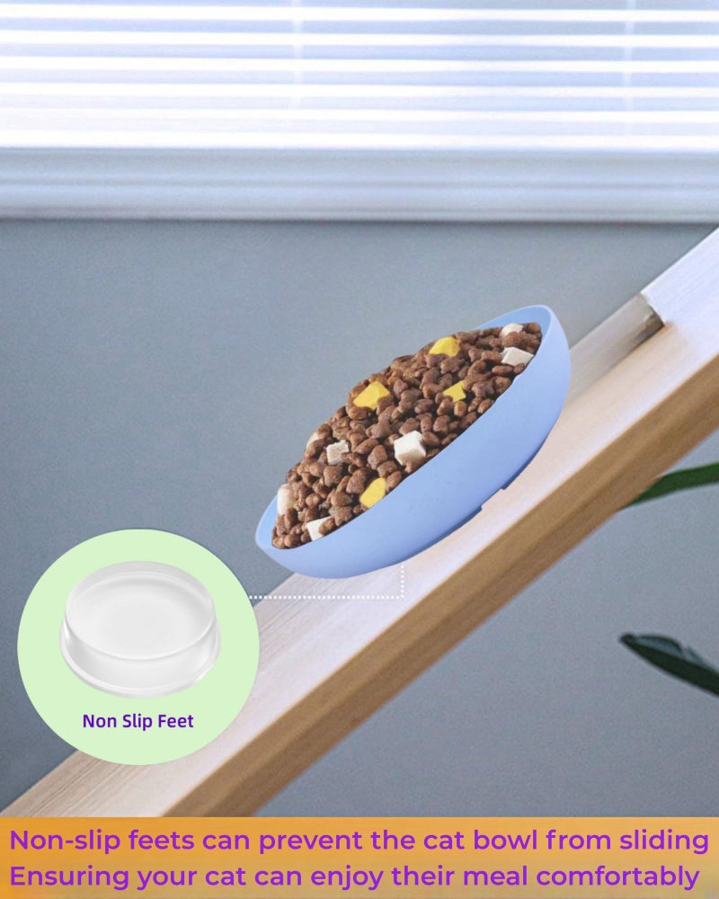 ZYUTONG 6-Pack Cat Food Bowl with Non-Slip Feet, Whisker Fatigue Cat Dishes for Food, Plastic Cats Bowls Set for Multi-Cats Homes, 5.5" Wide Shallow Relief Kitten Bowls BPA-Free, Dishwasher Safe - Image 2