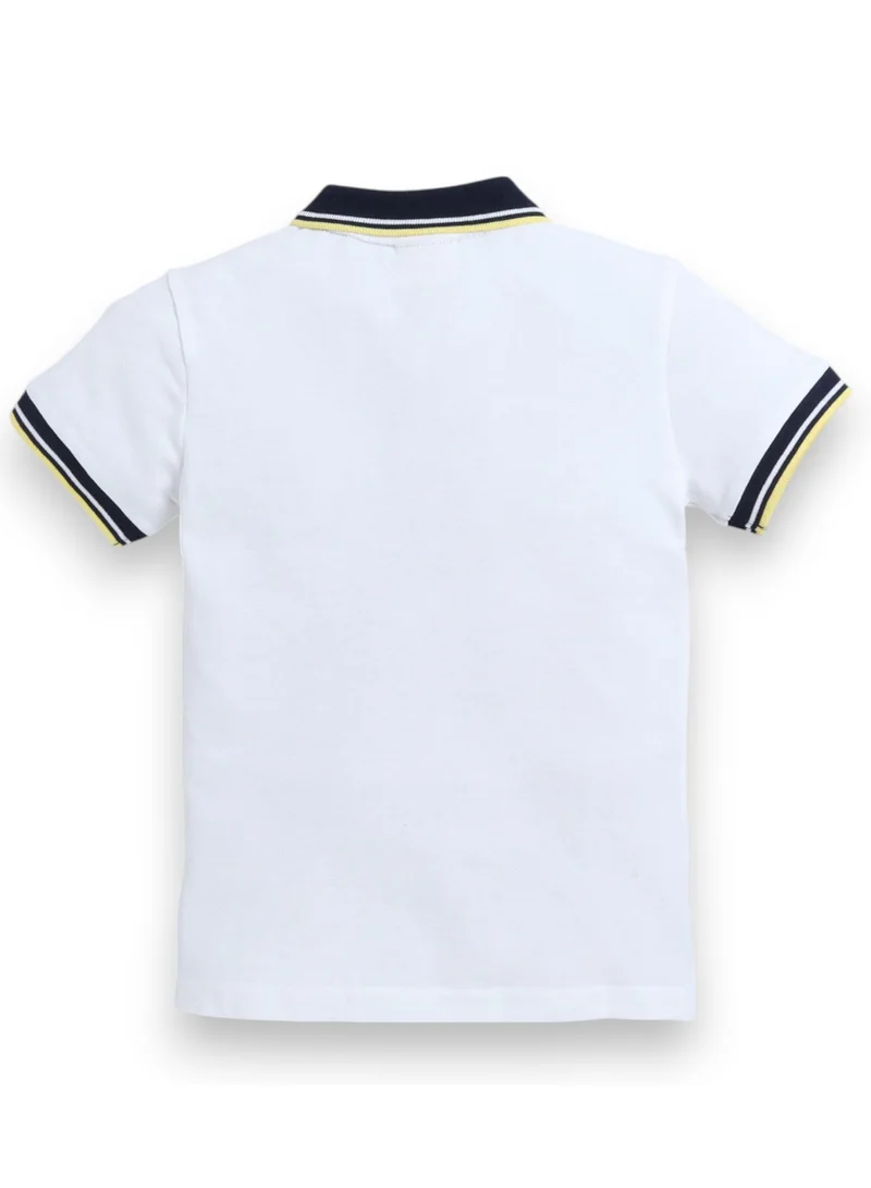 victor and jane Victor & Jane Junior Boys' Polo T-Shirt with Label detail – White colour
