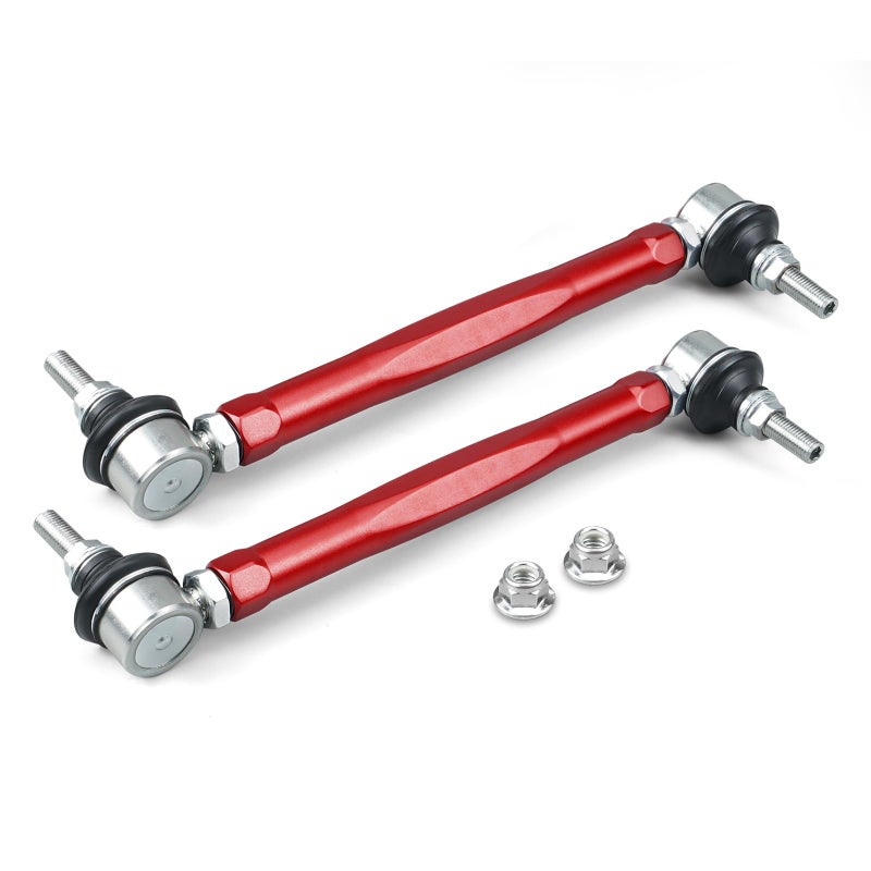 Generic Bevinsee Adjustable Front Sway Bar End Link Suspension Kit Compatible with BMW 3 Series E46 1999-2006, Z4 E85/E86 2003-2008, Aluminum Red  - Image 1