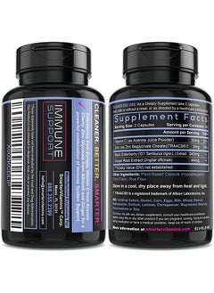 SmarterVitamins (3 Pack) Smarter Elderberry Capsules + Vitamin C + Ginger & Zinc Herbal Supplement For Immune Support Powerful Black Elder Berry Extract Antioxidant Vitamin 180 Vegan Pills  - Image 5