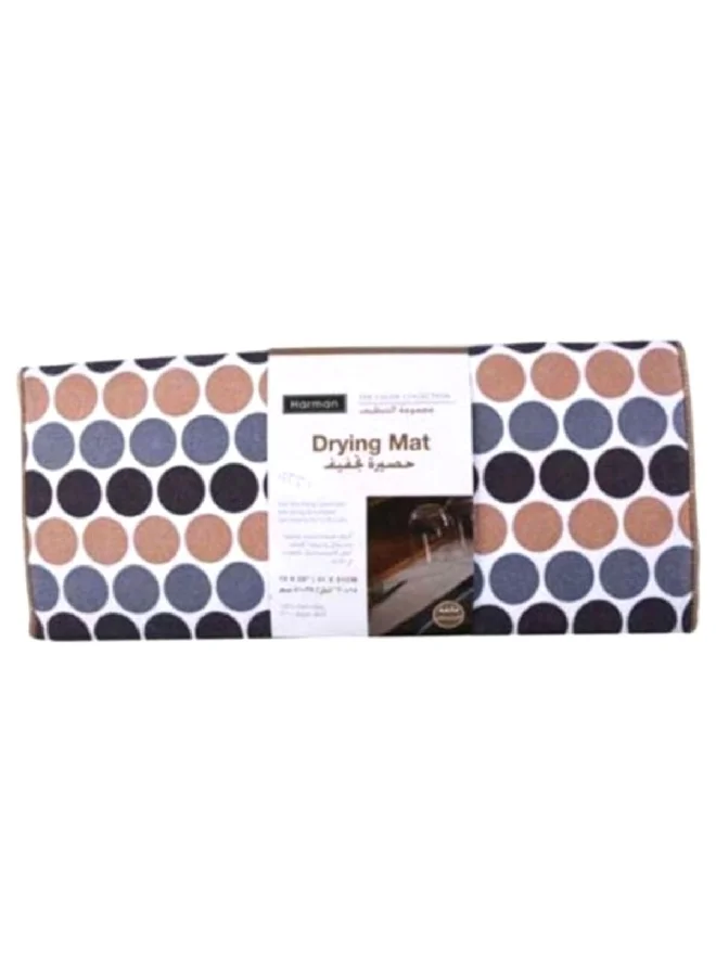 HARMAN Dots Printed Ultra Absorbent Microfiber Dish Drying Mat Multicolor 1.2 x 7.4 x 15.5 Inch 4572524