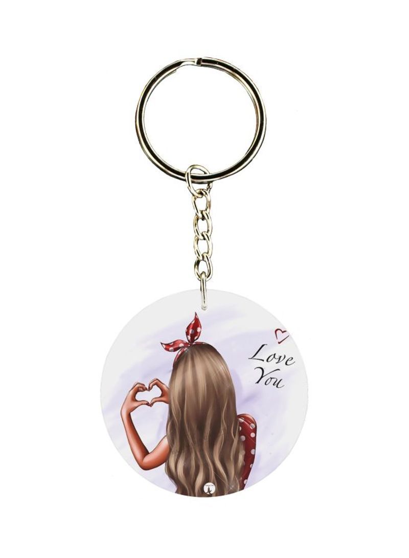 Single Sided Animie Girl Printed Keychain