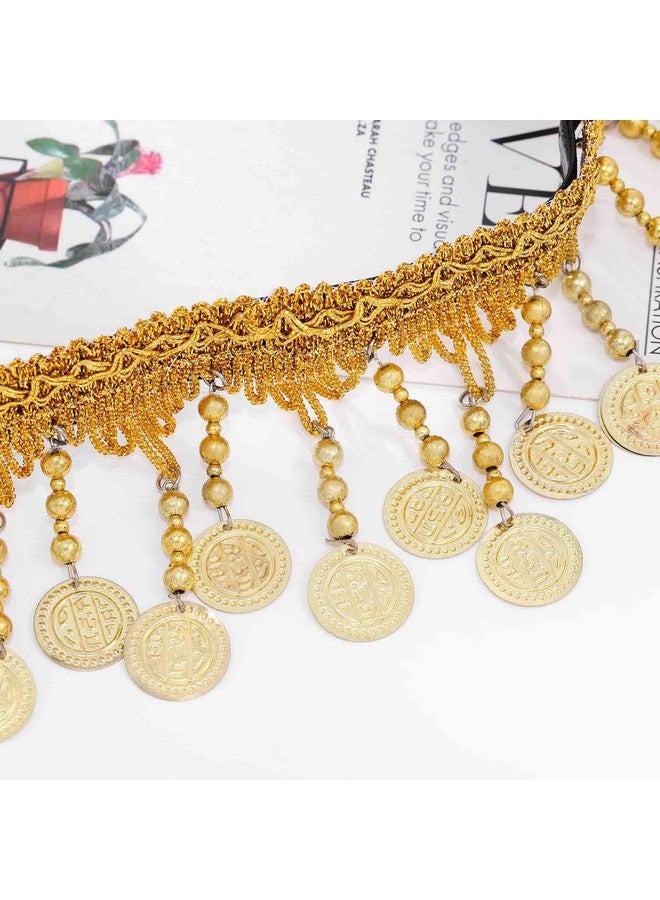 ووي عصابة رأس هندية على شكل عملة ذهبية وقلادة على شكل سلسلة رأس عتيقة وإكسسوارات شعر للجبهة ومهرجانات للنساء - Image 4
