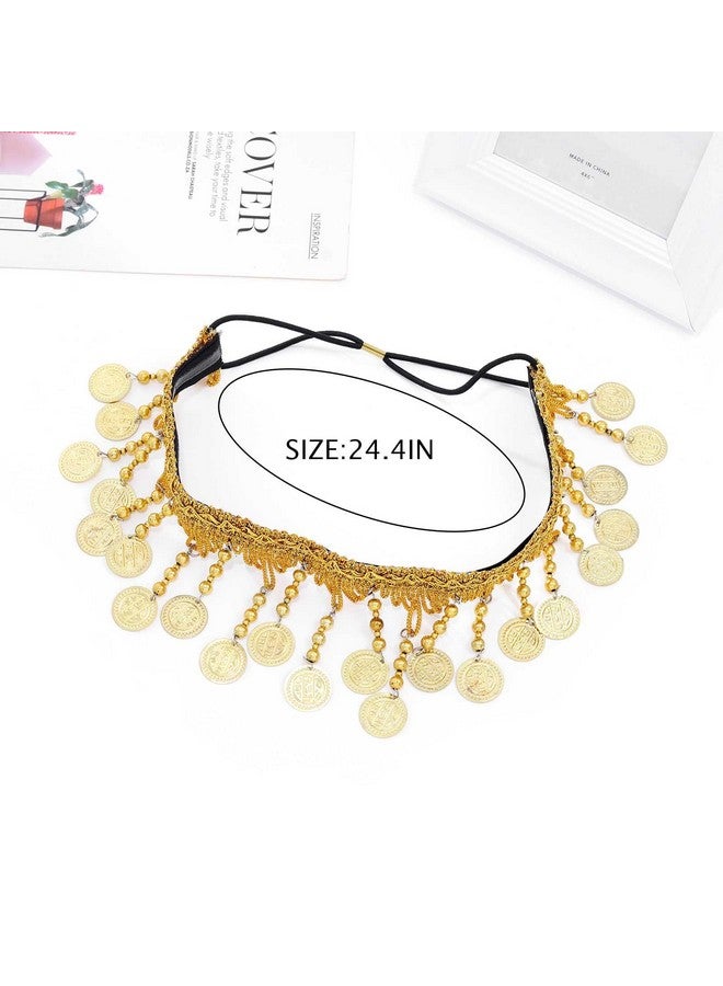 ووي عصابة رأس هندية على شكل عملة ذهبية وقلادة على شكل سلسلة رأس عتيقة وإكسسوارات شعر للجبهة ومهرجانات للنساء - Image 2