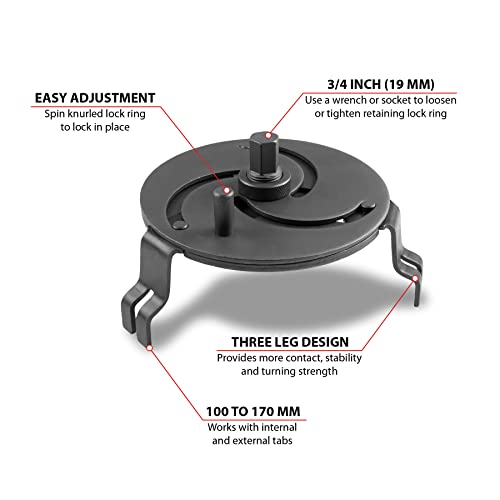 Performance Tool W80699 3-Jaw Fuel Tank Lock Ring Remover and Install Tool, Ideal For Serrated Fuel Tank Retaining Rings for In-Tank Fuel Pumps - Image 2