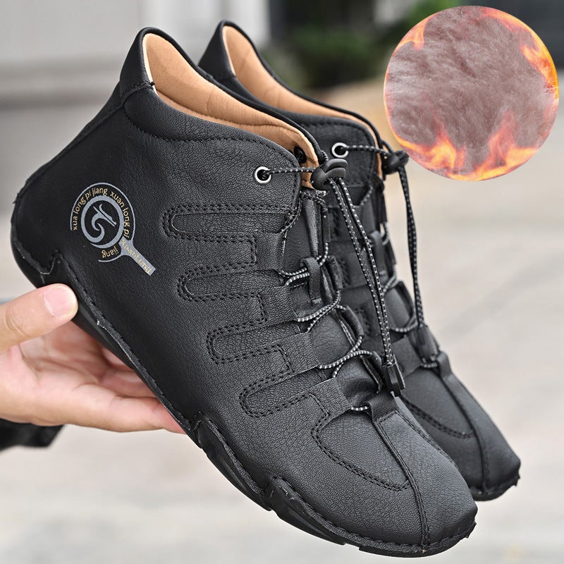 Winter New Plus Size Mid-High Cotton Men'S Shoes Casual Martin Boots - Image 1