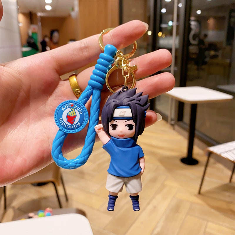 Cartoon Figurine Keychain Doll Bag Charm Car Accessory Couple Gift Naruto-Sasuke